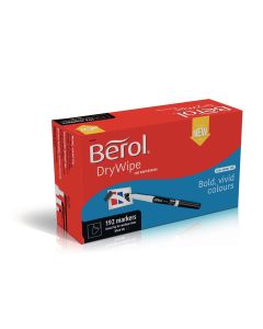 Berol Whiteboard Marker Pens Black Bullet Tip - Pack of 192