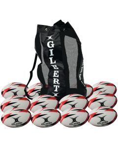 Gilbert G-TR3000 Trainer Rugby Ball - Size 3 - White/Red - Pack of 12