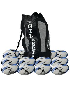 Gilbert G-TR3000 Trainer Rugby Ball - Size 5 - White/Blue - Pack of 12