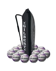 Gilbert Match Netball - White/Pink/Purple - Size 5 - Pk 12