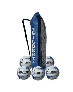 Gilbert Eclipse Match Netball - Size 5 - White/Blue - Pack of 5