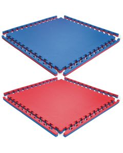 Beemat Reversible Tatami Jigsaw Mat - 1m x 1m x 40mm - Blue/Red