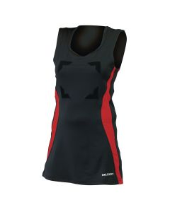 Gilbert Eclipse Netball Dress with Hook & Loop - Black/Red - Size 8
