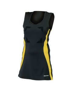 Gilbert Eclipse Netball Dress with Hook & Loop - Black/Gold - Size 12