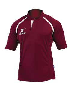 Gilbert Xact Plain Rugby Shirt - Maroon - 2XL