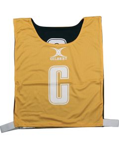 Gilbert Reversible Netball Bib - Amber/Black - M - Pack of 7