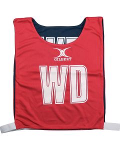 Gilbert Reversible Netball Bib - Red/Navy - M - Pack of 7