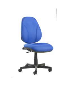 Operators Chair Lumbar - No Arms - Blue