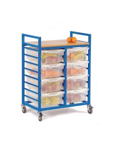 Storage Trolley With Trays - Blue Frame