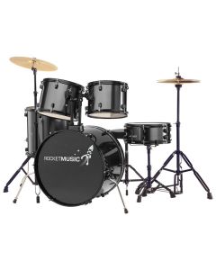 Rocket 5 Piece 22in Drum Kit in Black