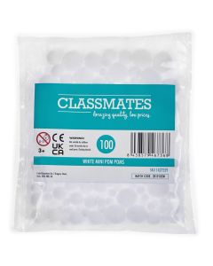 Mini Pom Poms - White - Pack of 100