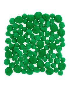 Pom Poms - Green - Pack of 100