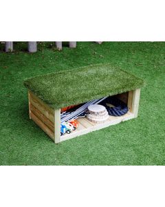 Grass Topped Bench With Storage