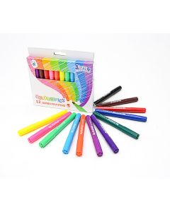 Colourifics Super - Washable Jumbo Felt Tips - Pack of 12