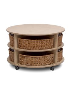 Millhouse Circular Storage Unit and Wicker Baskets