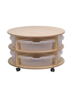 Millhouse Circular Storage Unit with Clear Tubs