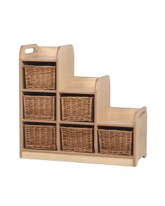 Millhouse Stepped Storage Unit - Left - Wicker Baskets