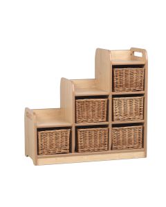 Millhouse Stepped Storage Unit - Right - Wicker Baskets