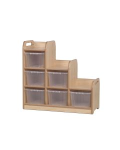 Millhouse Stepped Storage Unit - Left - Clear Tubs
