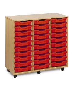 30 Shallow Tray Unit - Red Trays