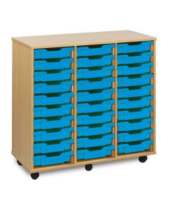 30 Shallow Tray Unit - Cyan Trays