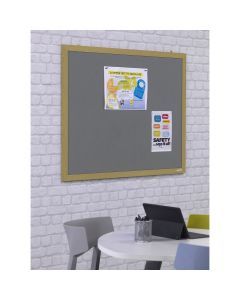 Eco Friendly Wood Noticeboard - 1200 x 1500mm - Beech/Red