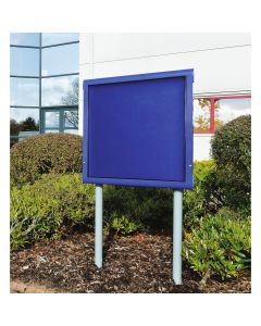 Weathershield Freestanding Noticeboard Sunken Posts - 1031 x 1005mm - Blue/Blue