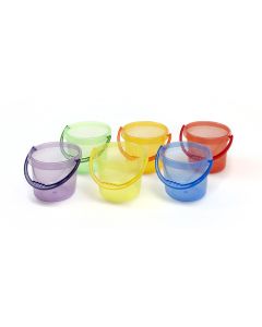 Transparent Coloured Buckets - Pack of 6