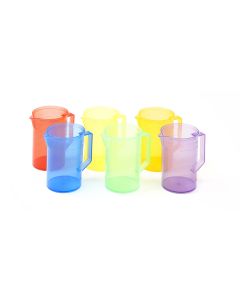 Transparent Coloured Jugs - Pack of 6