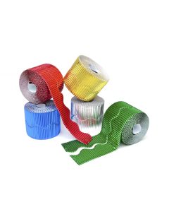 Classmates Metallic Scalloped Corrugated Card Border Rolls - 10m - Pack of 5