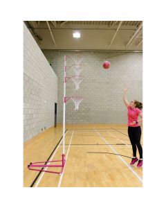 Harrod Telescopic Netball Post - Pink/White