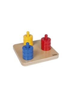 Nienhuis Montessori - Coloured Discs On Coloured Dowels