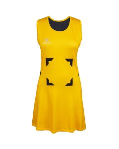Gilbert Synergie Netball Dress - Gold/Black - Size 6
