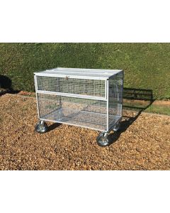 Lockable Mesh Trolley with Outdoor Wheels - Grey