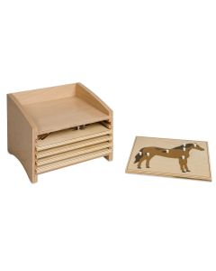 Nienhuis Montessori - Animal Puzzle Cabinet Five Compartments