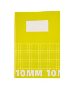 Classmates A4 Tough Cover Exercise Books 80 Page 10mm Squared - Yellow - Pack of 50