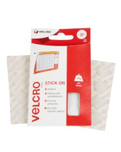 VELCRO Brand Hook and Loop Coins - 16mm - White
