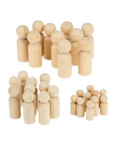Wooden Peg People Collection - Small Medium and Large