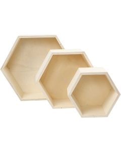 Hexagonal Storage Boxes - Pack of 3