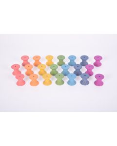 TickiT Rainbow Wooden Spools - Pack of 21