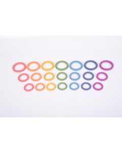 TickiT Rainbow Wooden Rings - Pack of 21