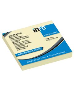Powernotes Sticky Notes Yellow 75 x 75 - Pack of 12