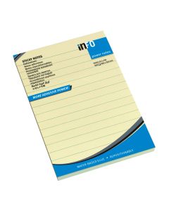 Sticky Notes Lined Yellow 100 x 150 - Pack of 12