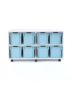 8 Jumbo White Open Unit - Blue Trays