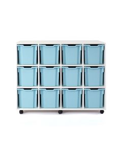 12 Jumbo White Open Unit - Blue Trays