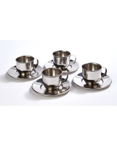 Mini Metal Cup Saucer and Spoon Set