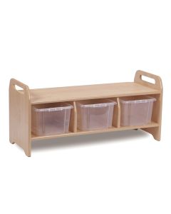 Millhouse Storage Bench - Large With 3 Clear Tubs
