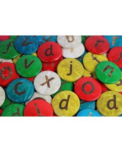 Lowercase Alphabet Coconut Shells - Pack of 52
