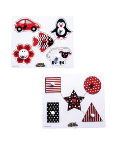 Black and White Peg Puzzles - Pack of 2