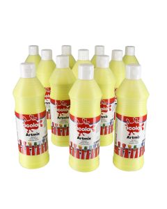 Scola Artmix Ready Mixed Paint - 600ml - Lemon Yellow - Pack of 12